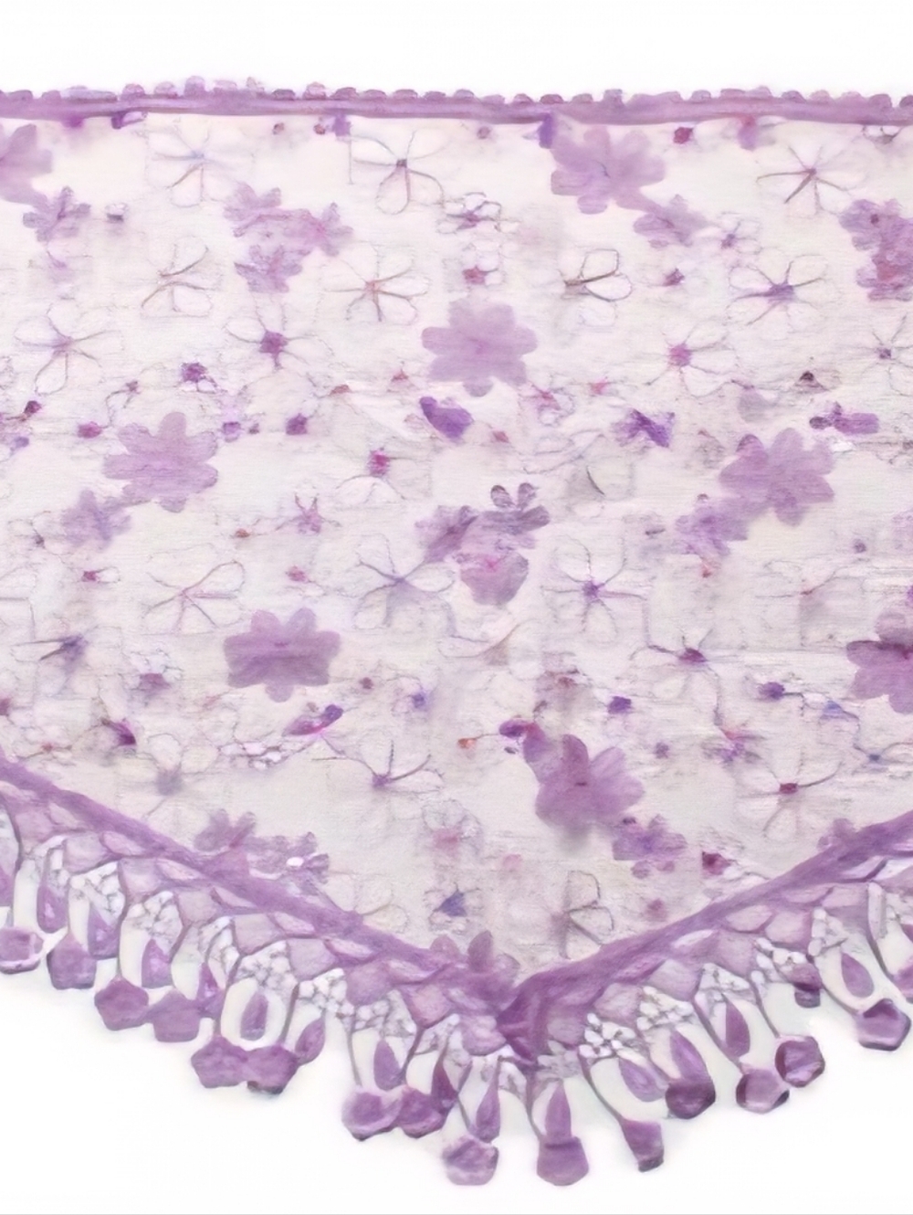 2 Sheer Floral Lace Mantilla Veil Head Scarf - Picture 2 of 4